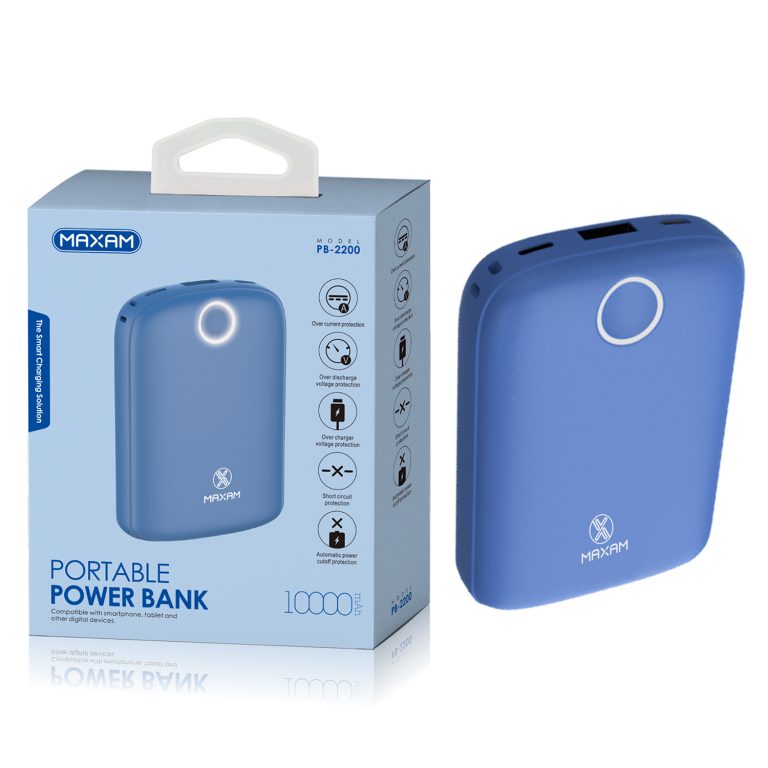 PB2201 Black 2.1A 10000mAh Power bank maxam