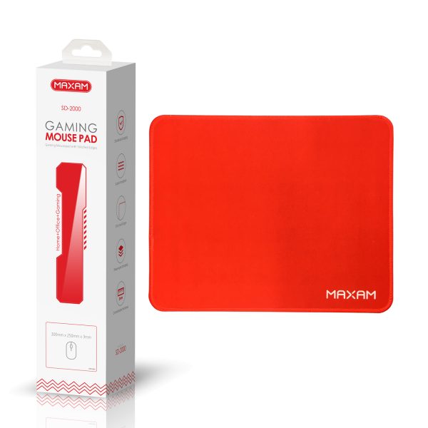 SD2000 Red Mouse Pad with Stitched Edge 250*300*3mm maxam